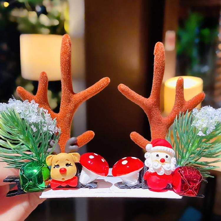 Christmas Hair Clips Antler Hair Pins Hair Accessories for Girls Toddlers Teens