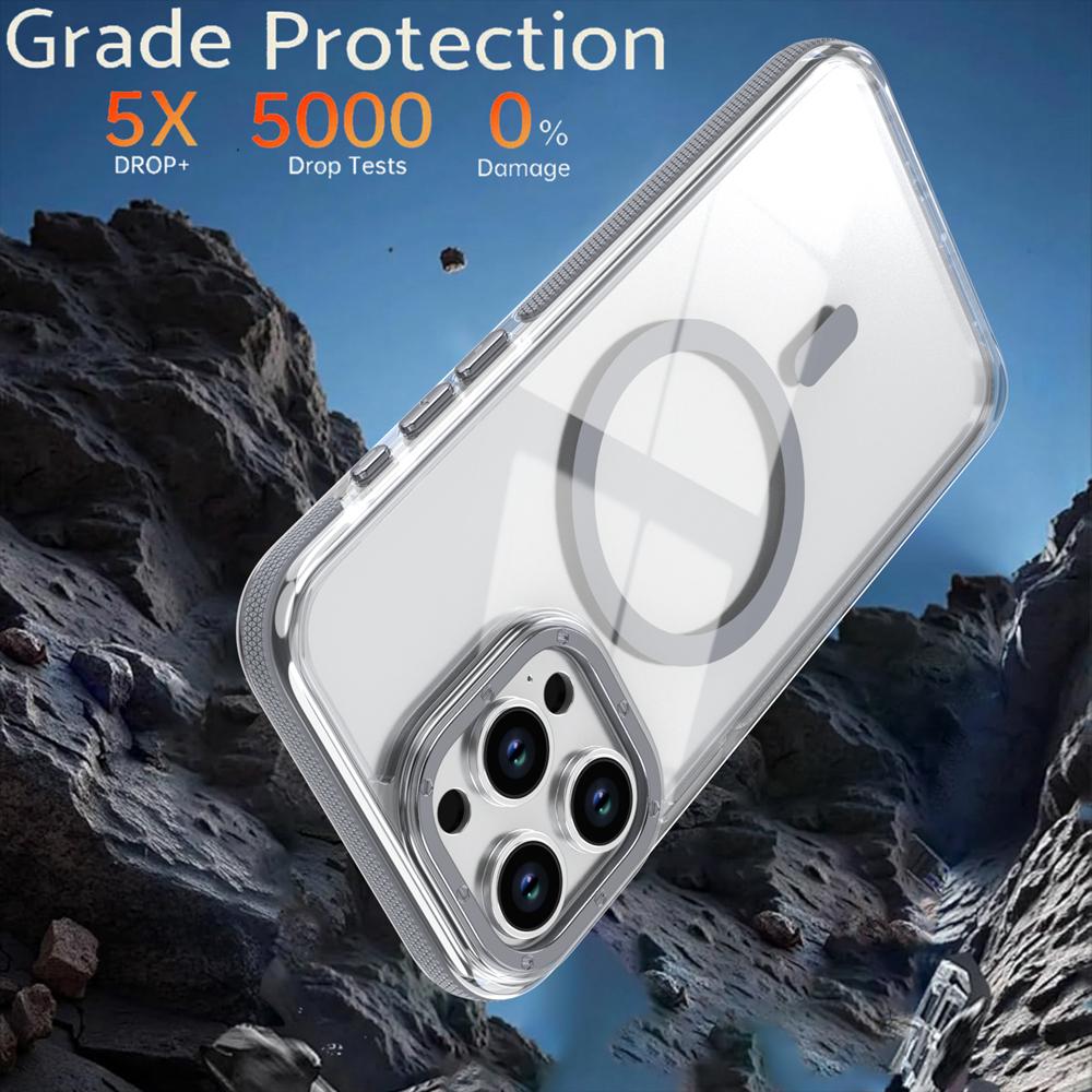 KEYSION Прозрачный магнитный чехол для MagSafe для iPhone 14 15 Pro Max Беспроводная зарядка Ударопрочный чехол для телефона для iPhone 14 15 Plus