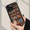 Креативный чехол для телефона с рисунком книжной полки и книг для iPhone 16 15 14 13 12 11 Pro/ Max/Plus Противоударный