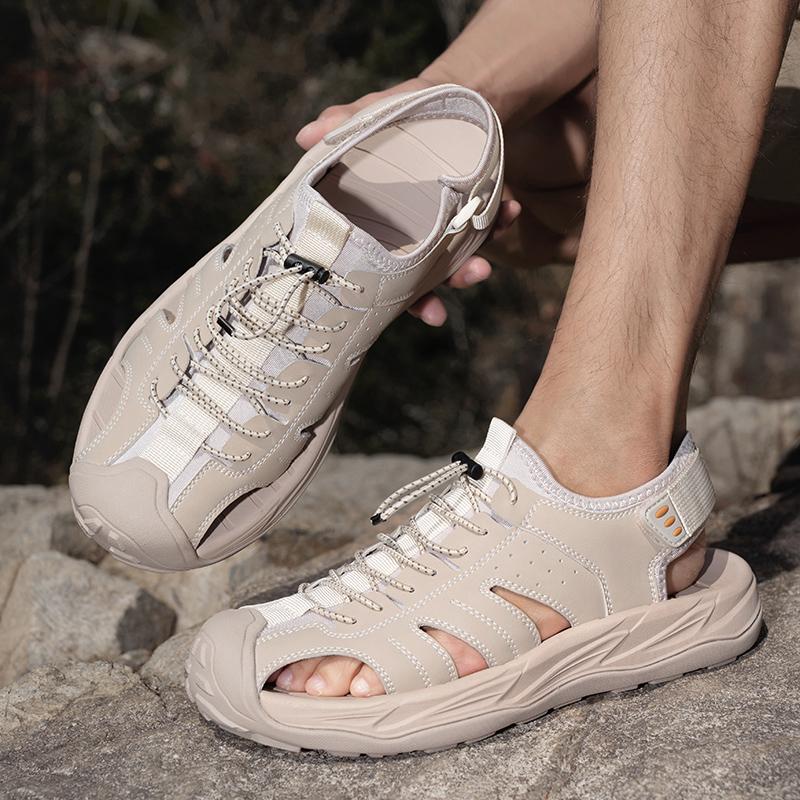 Летние мужские сандалии ручной работы из дышащей сетки, повседневная обувь