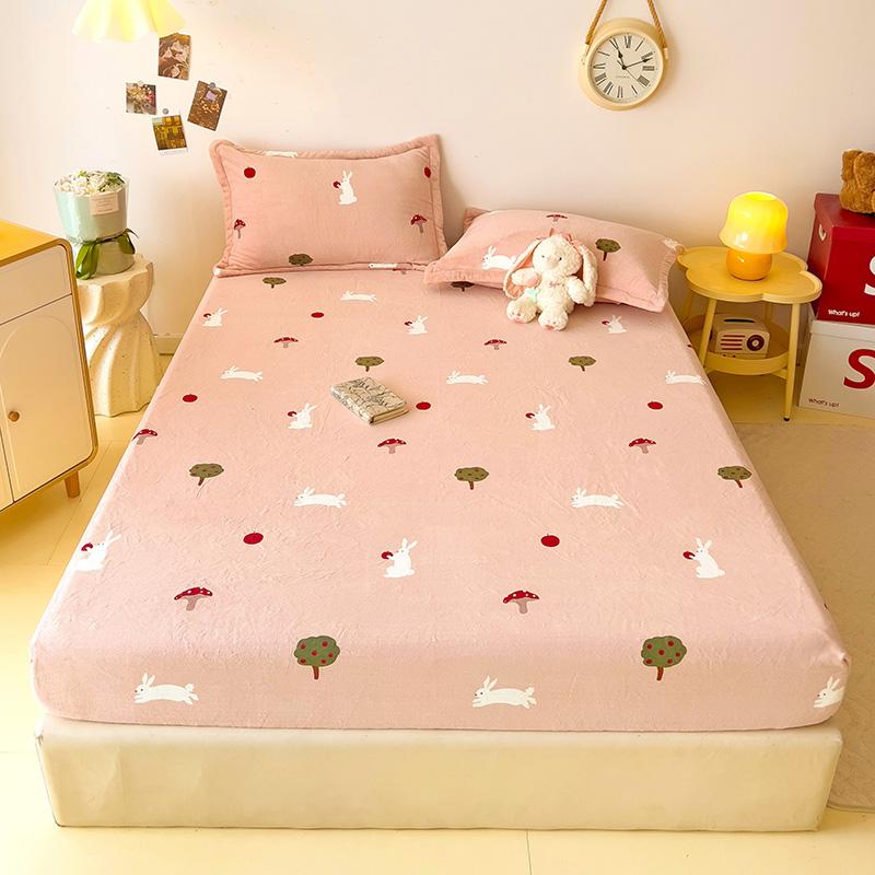 Простыня в мультяшном стиле, бархатное покрывало 120x200, зимняя простыня на резинке, приятная для кожи, простыни из постельного белья, драпа де литр (Нет наволочки)