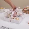 10 Sets of Kraft Paper Nine Grid Picnic Boxes 12 Grid Hotpot Takeaway Packag Box Afternoon Tea Pastry Baking Paper Cupcake Box Thickened No Pack Rope