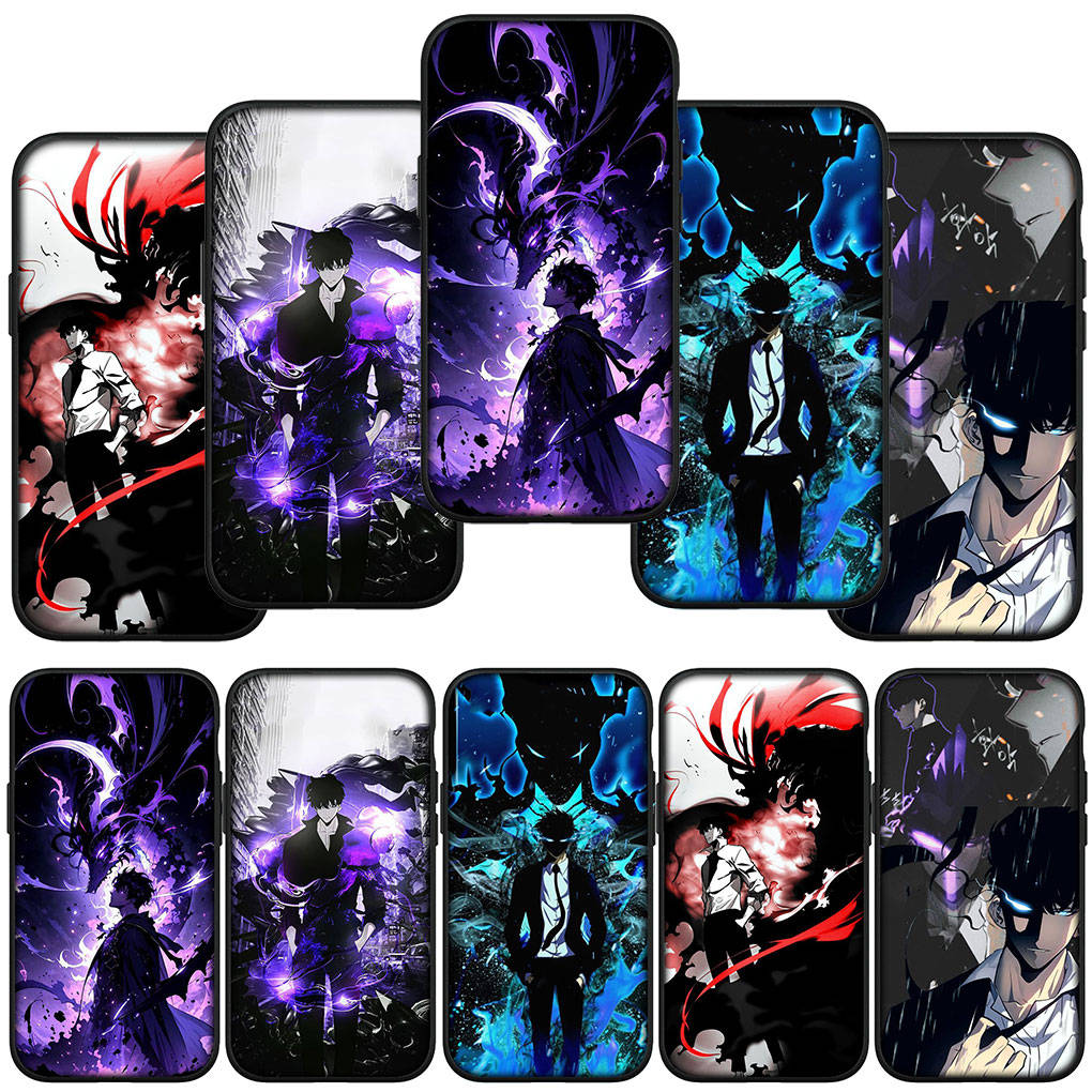 For iPhone 16 15 Xiaomi Redmi Note 13 12 11 Pro Max X 9 14 Plus XR Samsung Galaxy S24 S23 Huawei OPPO Sung Jinwoo Solo Leveling Arise Anime Phone Case
