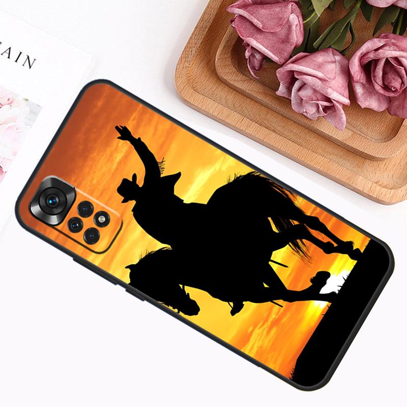 Rodeo Cowboy Lasso Horses For Xiaomi Redmi 9A 9C 9T 10C 12C Cover For Redmi Note 9 8 10 11 12 Pro 10S 11S 12S Case
