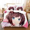 3D Печать Каваи Девушки Kizuna AI Комплект Постельного Белья Односпальный Полуторный Двуспальный Queen King Размер Комплект Постельного Белья Для Взрослых Детей Спальни Комплекты Пододеяльников