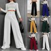 European & American High Waist Drawstring Wide Leg Sweatpants - Versatile, Comfortable, Loose Fit for Autumn/Winter