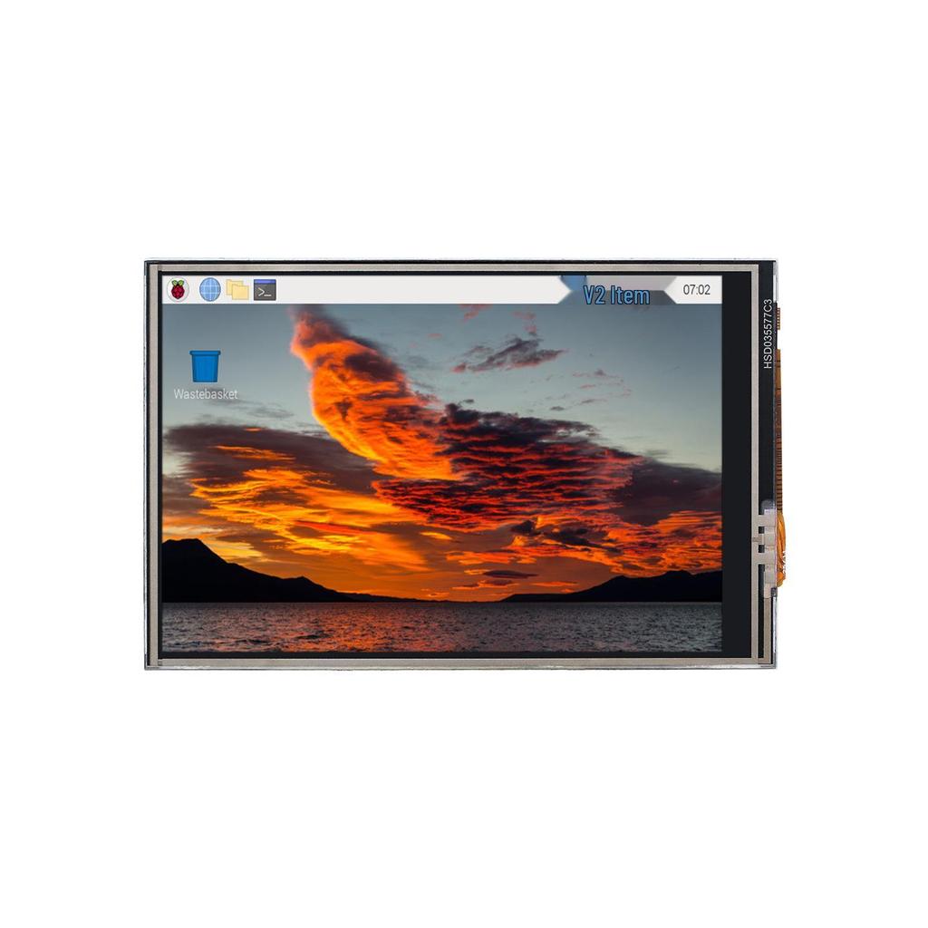Сенсорный дисплей 3,5" для Raspberry Pi 5/4B, разрешение 480x320, с GPIO, кронштейном и вентилятором