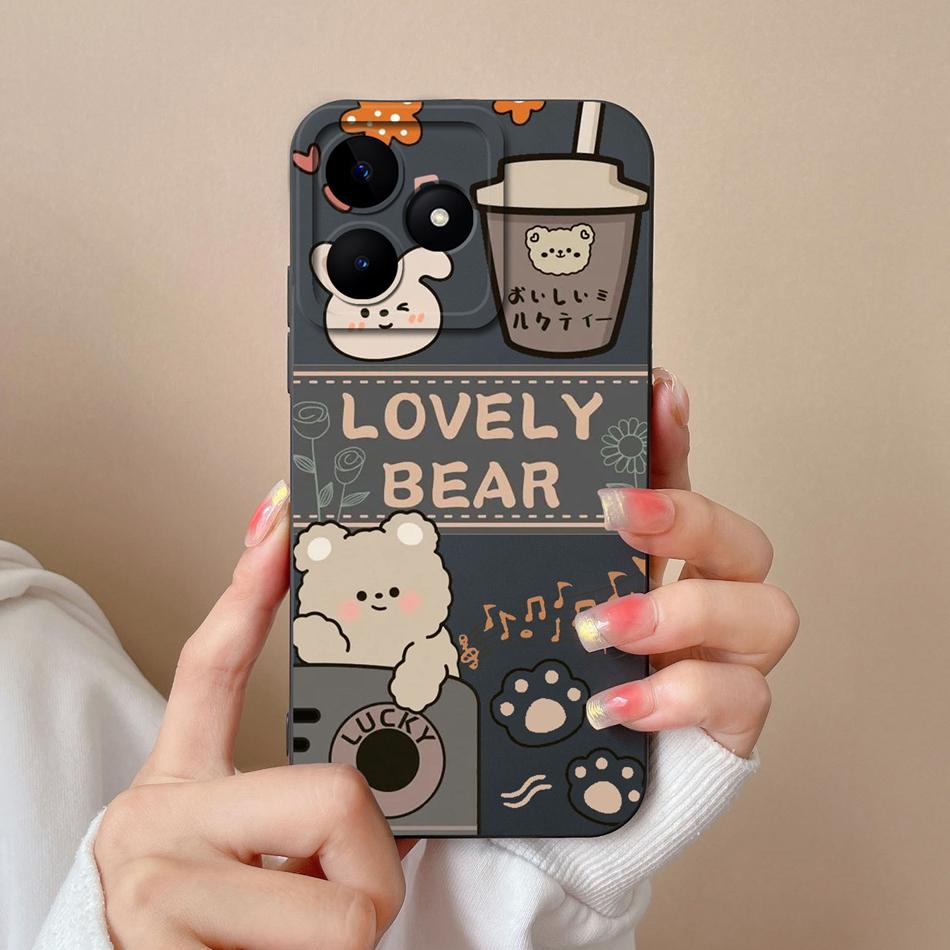 Простой Чехол для Realme Note 50 Стиль Leisure Полная Защита Ударопрочная Задняя Крышка Мягкий Жидкий Силикон Модель RMX3834 Чехол