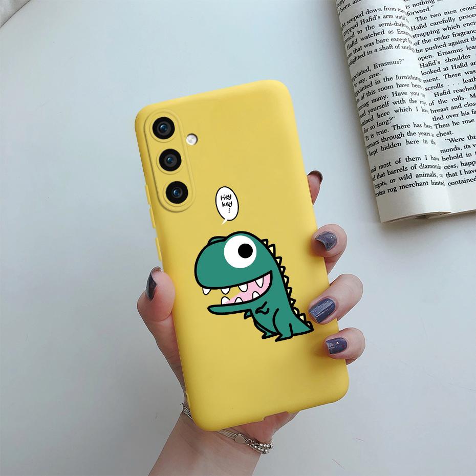 Для Samsung Galaxy S23 FE 5G Матовый чехол для телефона Милый мультяшный кот Мягкая силиконовая задняя крышка Для Samsung S23 FE S23FE S 23 FE 5G Чехол