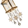 Winter Holiday Decorations Christmas Bell Chandelier, Lighted Deer Hanging Decoration with Cascading LED Strands, Snowflake Festive Ceiling Ornaments