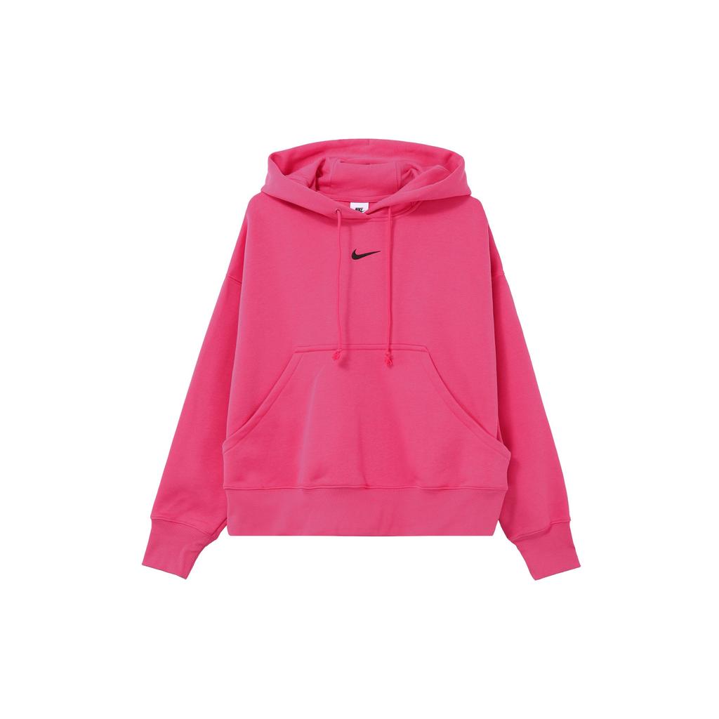 Nike Однотонный свитер с капюшоном, повседневная толстовка, женская толстовка, малиновый DQ5859-615