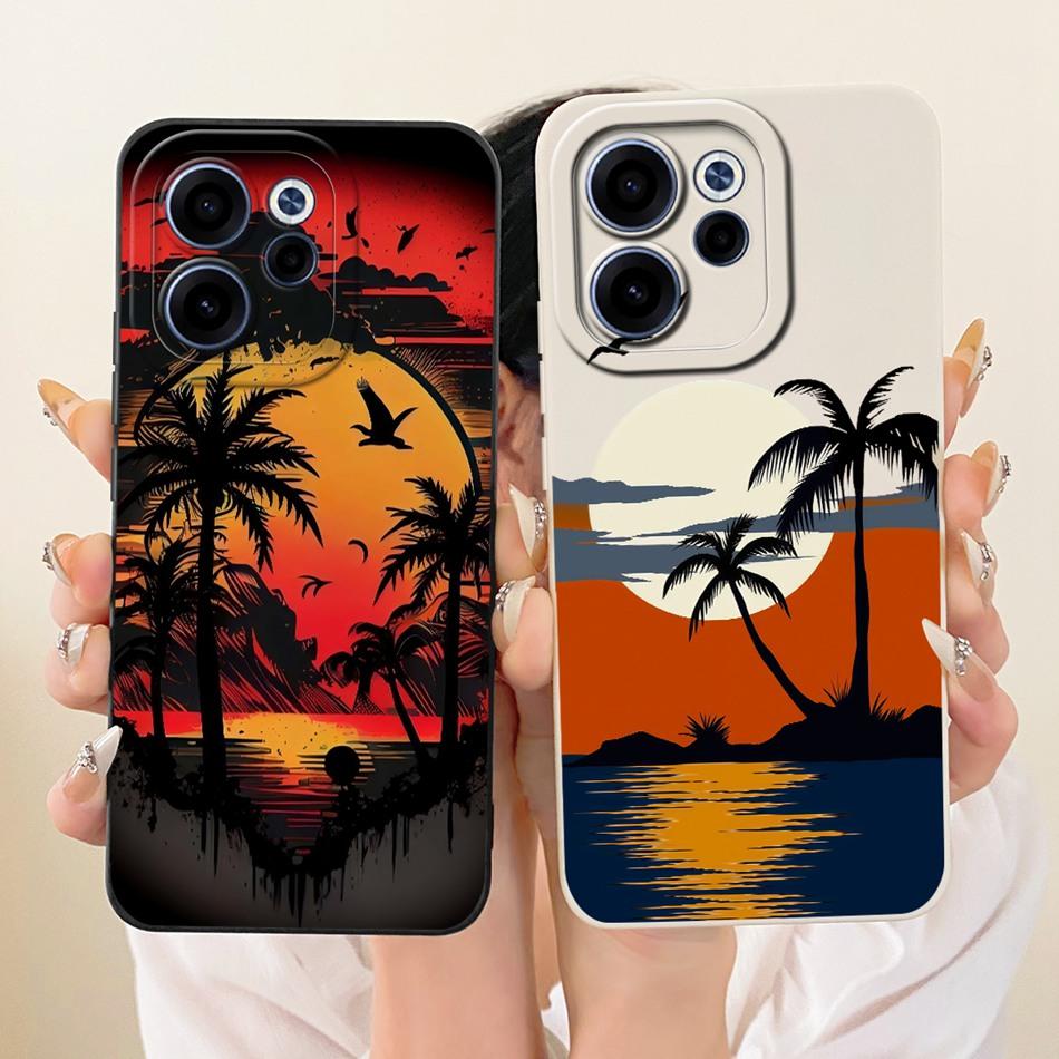 For OPPO Reno15 F 15FS 5G CPH2801 Fashion Dusk Beach Painting Phone Case For Oppo Reno15F 15 FS 15F Soft Silicone Covers Bumpers