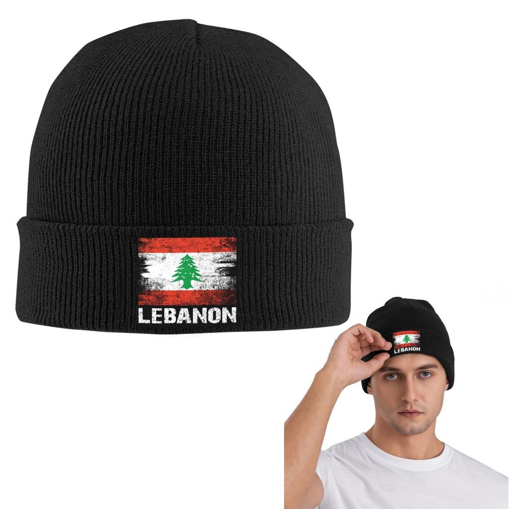 Lebanon Lebanese Flag Warm Knitted Cap Hip Hop Bonnet Hat Autumn Winter Outdoor Beanies Hats for Men Women Adult