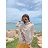 Ethnic Style Embroidered Thin Scarf Sun Protection Shawl For Beach Travel Vacation