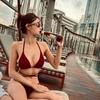 Swimsuit female sexy red strap three-point bikini small breast hot spring casual vacation swimsuit one