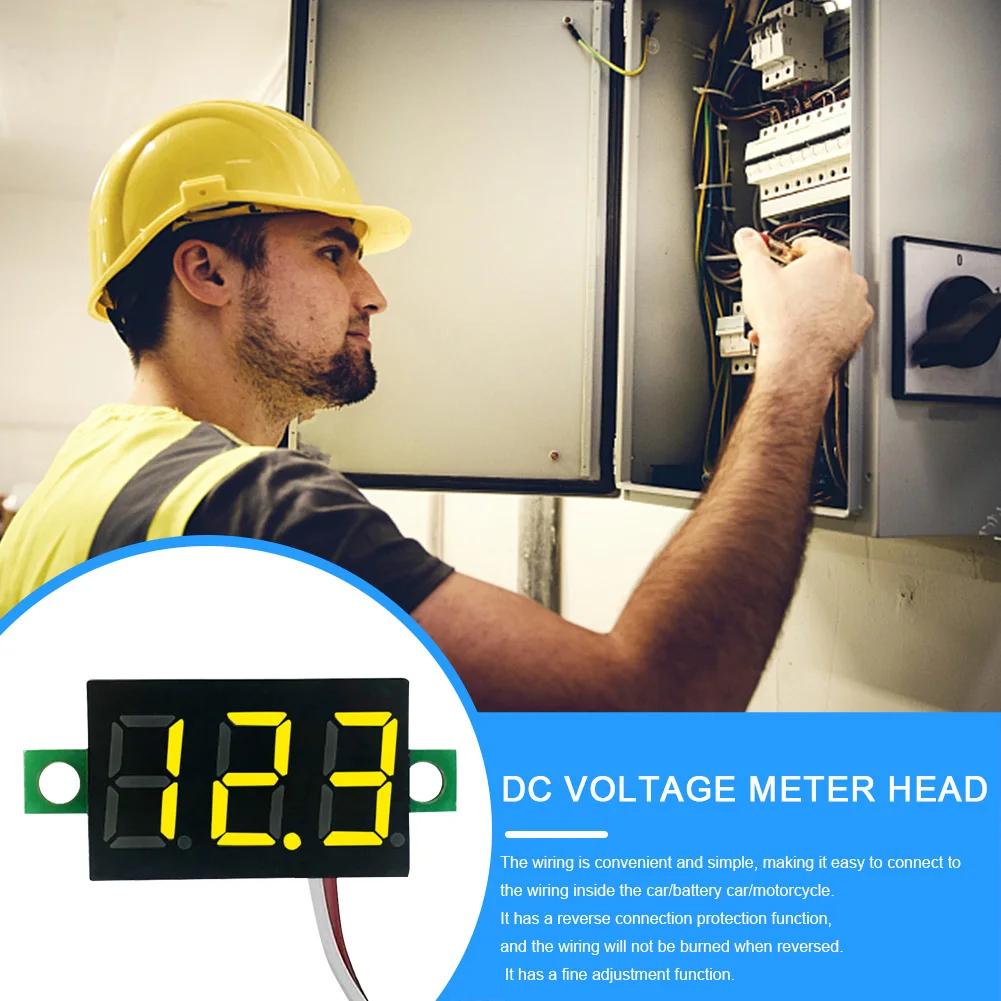 2 Wires Digital Voltmeter LED Screen Meter DC 2.5V-40V Digital Voltage Tester Pressure Measurement Power Voltage Detector Tool