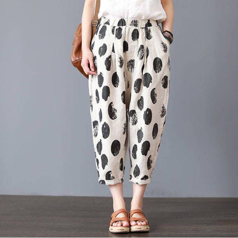 Весенние и летние брюки для мам, широкие шаровары больших размеров, хлопковые и шелковые свободные брюки с высокой талией, защищающие от комаров, женские