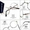Puyi Retro HD Round Frame Reading Glasses - Unisex Classic Style with Spring Legs
