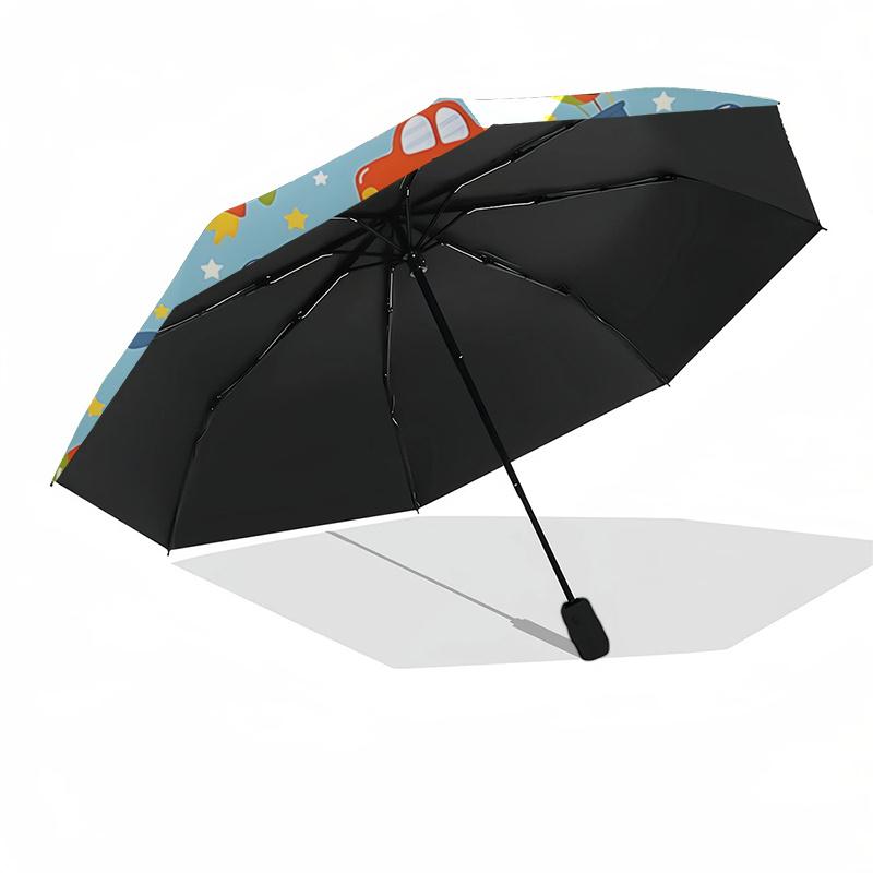 Transportation Theme Automatic Opening Folding Umbrella with 8 Bone Iron Frame Perfect for Fans,Travelers,Daily Use,and Festive Gifts!1