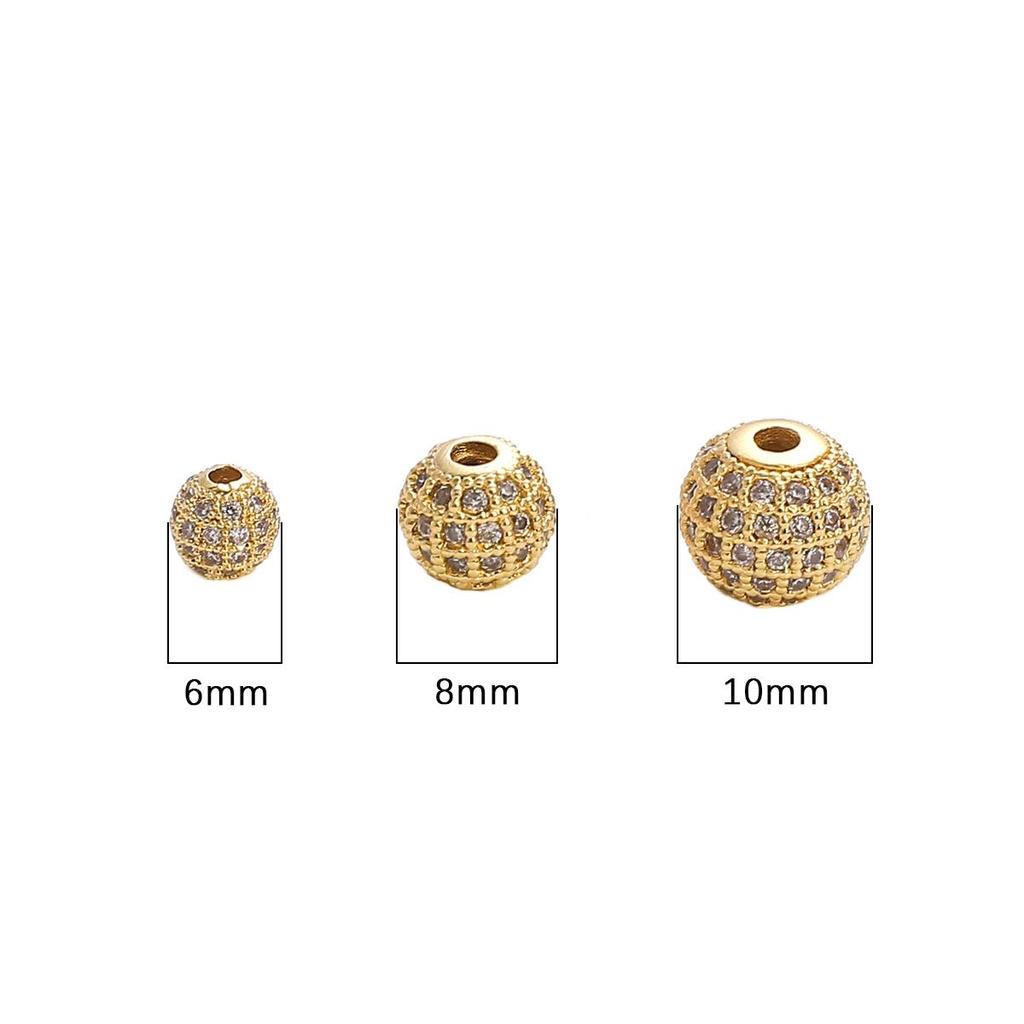 Copper Micro Inlaid Zircon Beads For DIY Jewelry Making Craft Accessories