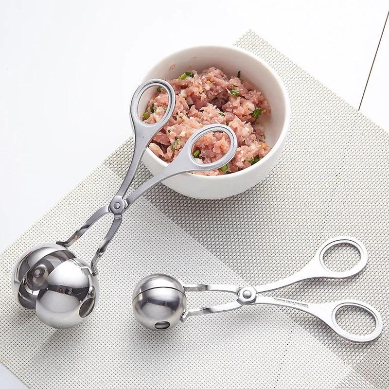 Антипригарные кухонные инструменты для приготовления пищи Ложка для фрикаделек Форма для шариков из нержавеющей стали Щипцы для фрикаделек Ложка для печенья