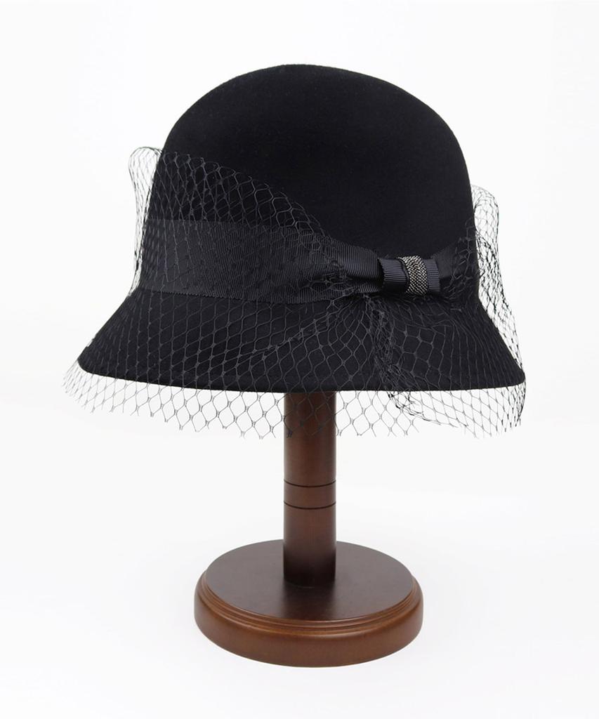 Kaliseumontapone Lucia Wool Veil Beaded Cloche Hat