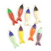 Doreen Box 1 PC Brass Fish Pendants 18K  Gold Plated Enamel Fish Animal Ocean Jewelry Charms for Necklace Findings 5.6cm x 1.5cm