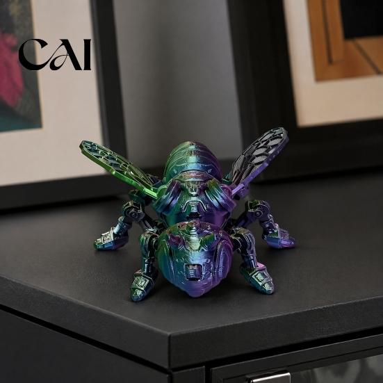 Creative Office Desktop Ornament 3D Printed Mechanical Bee Figurine, Articulated Insect Ornament, Movable Joints Cool Display, Decor for