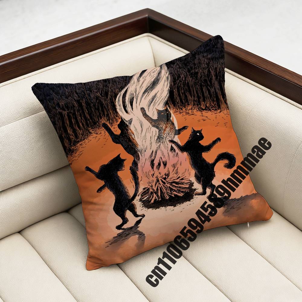For Funny Cute Cat Meme Throw Pillow Case Sham 45X45Cm 40X40Cm Square Car Pillowcase Pad Cushion Cover