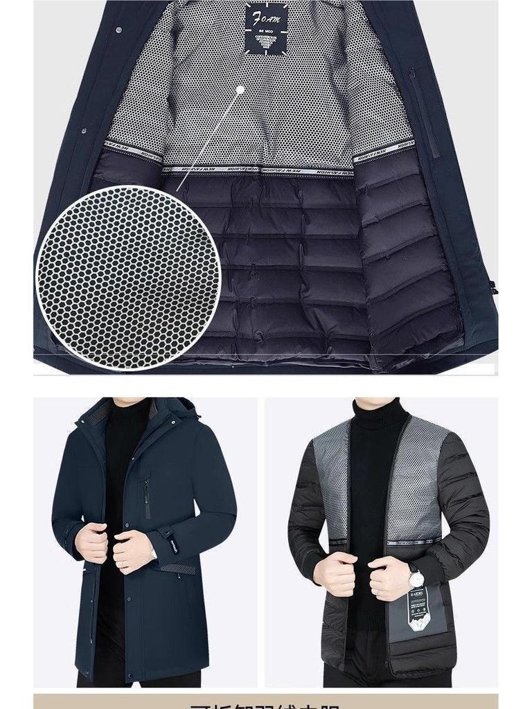 Мужская зимняя куртка Pierre Cardin средней длины с гусиным пухом и съемной подкладкой - Утепленная, теплая верхняя одежда.