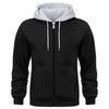 Men's Zip-Up Hoodie Sweatshirt Casual Fleece Jacket with Drawstring Hood Front Pockets Comfortable Streetwear for Autumn & Winter