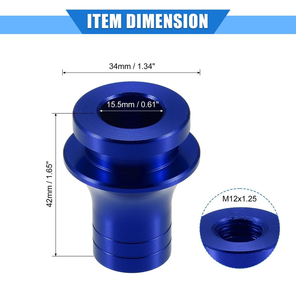 A ABSOPRO Car Gear Shift Knob Adapter M12x1.25 Shifter Boot Retainer Universal Manual Transmission Car Durable Aluminum Alloy Blue