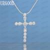 Ожерелье с подвеской в виде креста из стерлингового серебра 925 пробы и циркония, модные свадебные украшения