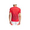 Adidas Logo Letter Print Pullover Straight Fit Round Neck Slim Retro Short Sleeve Football Shirt Men Tops Red JF1291
