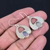 Серьги из натурального радужного лунного камня с драгоценными камнями, твердые серьги из стерлингового серебра 925 пробы, серьги ручной работы, ювелирные изделия, подарок для женщин и девочек, E-1160