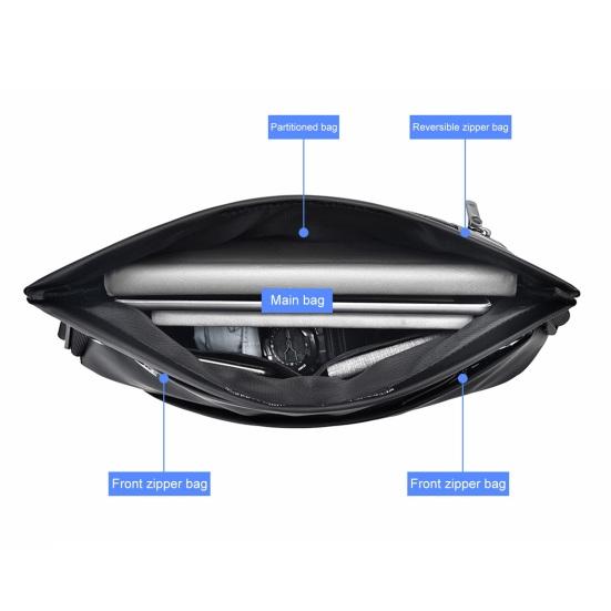 Men Crossbody Bag with Cup Holder Waterproof Chest Bag Magnetic Buckle Sling Bag Shoulder Bag for Commuting Street Travel