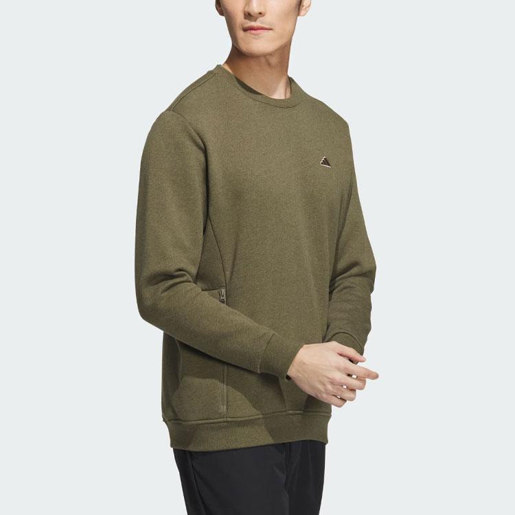 adidas Толстовка Go-To с круглым вырезом и сплошным логотипом, с длинным рукавом для гольфа, мужская толстовка Rock-Olive IA2944