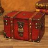 Wooden Storage Box with Lock Large Capacity Multipurpose Decorative Treasure Chest Retro Style Storage Organizer