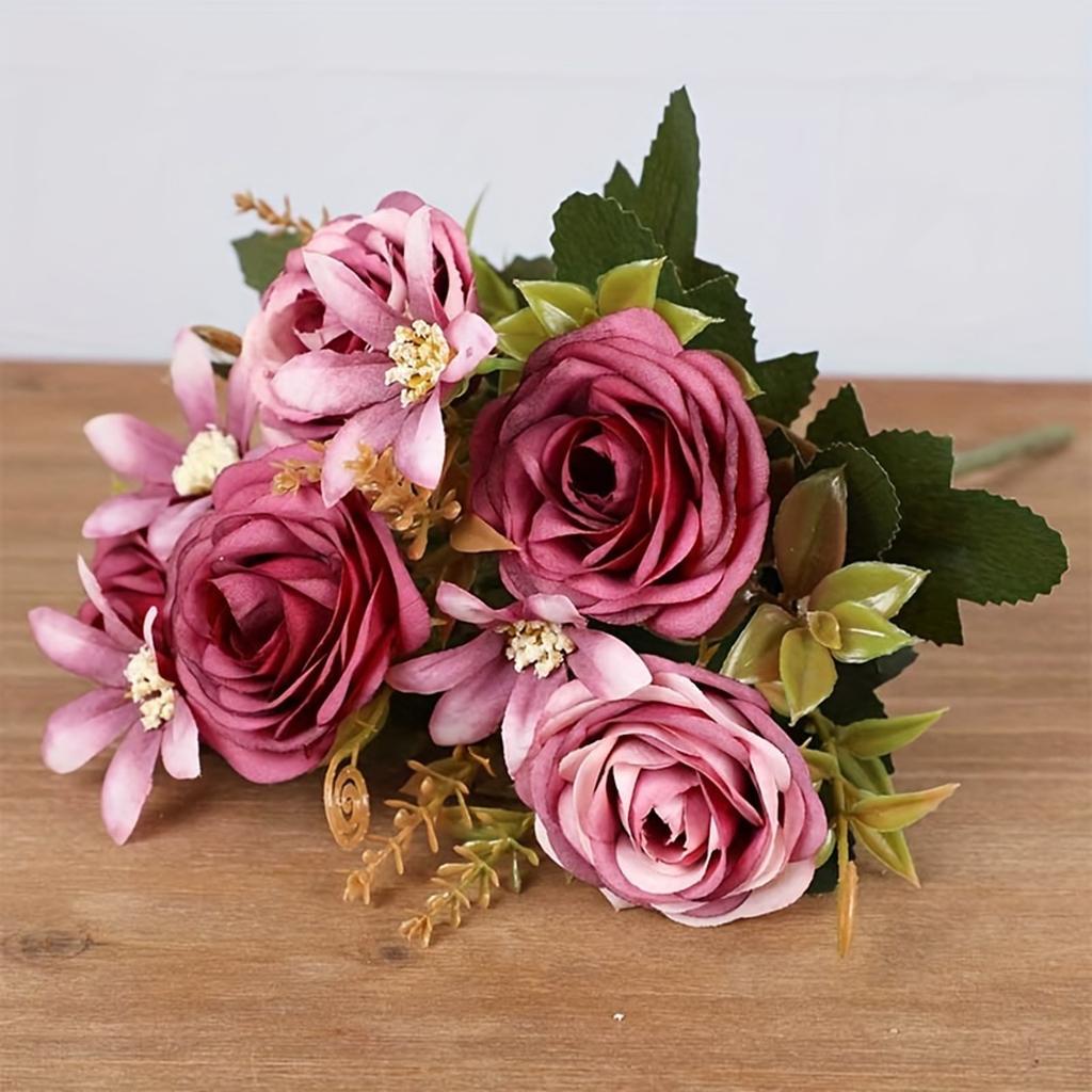 Искусственные розы, Реалистичные шелковые искусственные розы со стеблями для свадебного украшения, годовщины, свадебного букета, цветочной композиции