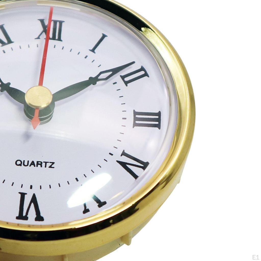 Quartz Clock Insert Round Movement White Dial Gold (3 Inch/80 Mm)