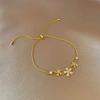 5Pcs Set Gold/Silver Color Fashion Charm Bracelet Women Retro Glossy Geometric Metal Twist Chain Bangles Bracelet Set Jewelry