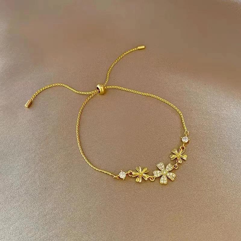 5Pcs Set Gold/Silver Color Fashion Charm Bracelet Women Retro Glossy Geometric Metal Twist Chain Bangles Bracelet Set Jewelry