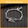 Fashionable Alloy Skeleton Bracelet With Distressed Silver Look