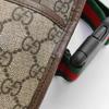 [Pre-Owned] Neo Vintage Series Gold Foil Logo Monogram Tiger Head Decorative Striped Shoulder Strap Canvas And Leather Messenger - Very Good #1VC7K4G
