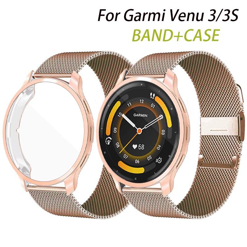 Металлический ремешок для умных часов Garmin Venu 3 3S 2S, браслет + чехол для Garmin Vivoactive 4 4s, браслет для Garmin Venu 2 Plus, чехол