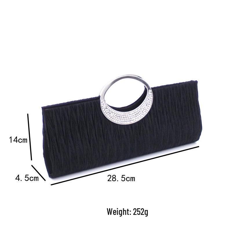 Классическая плиссированная вечерняя сумка со стразами для женщин