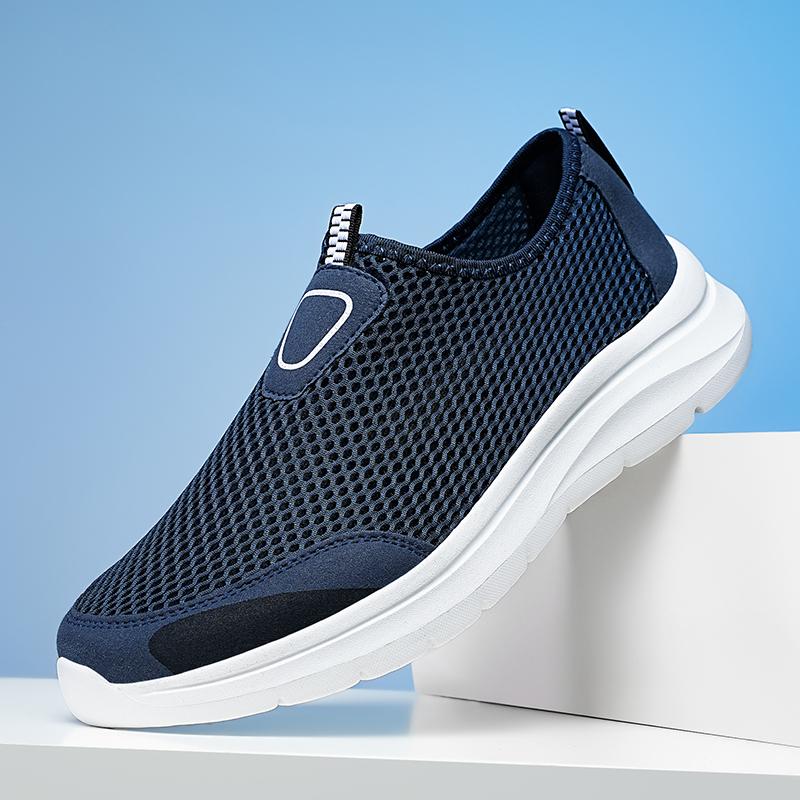 Men Shoes Breathable Mesh Summer Lightweight Hiking Walking Casual Shoes Slip-On Driving Men's Loafers