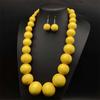 Bohemian Style Necklace Earrings Suite Suite Wooden Bead Vacation Style Exaggerate Fashion