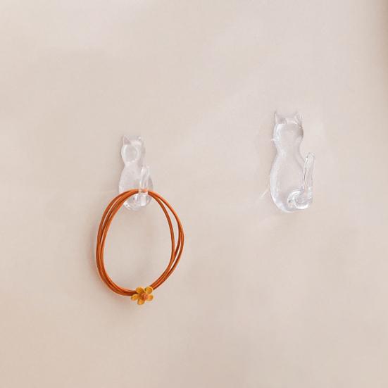 2 шт. настенных крючка для хранения в форме кошки, прочные, несущие нагрузку, самоклеящиеся крючки для хранения одежды на кухне, хозяйственные принадлежности