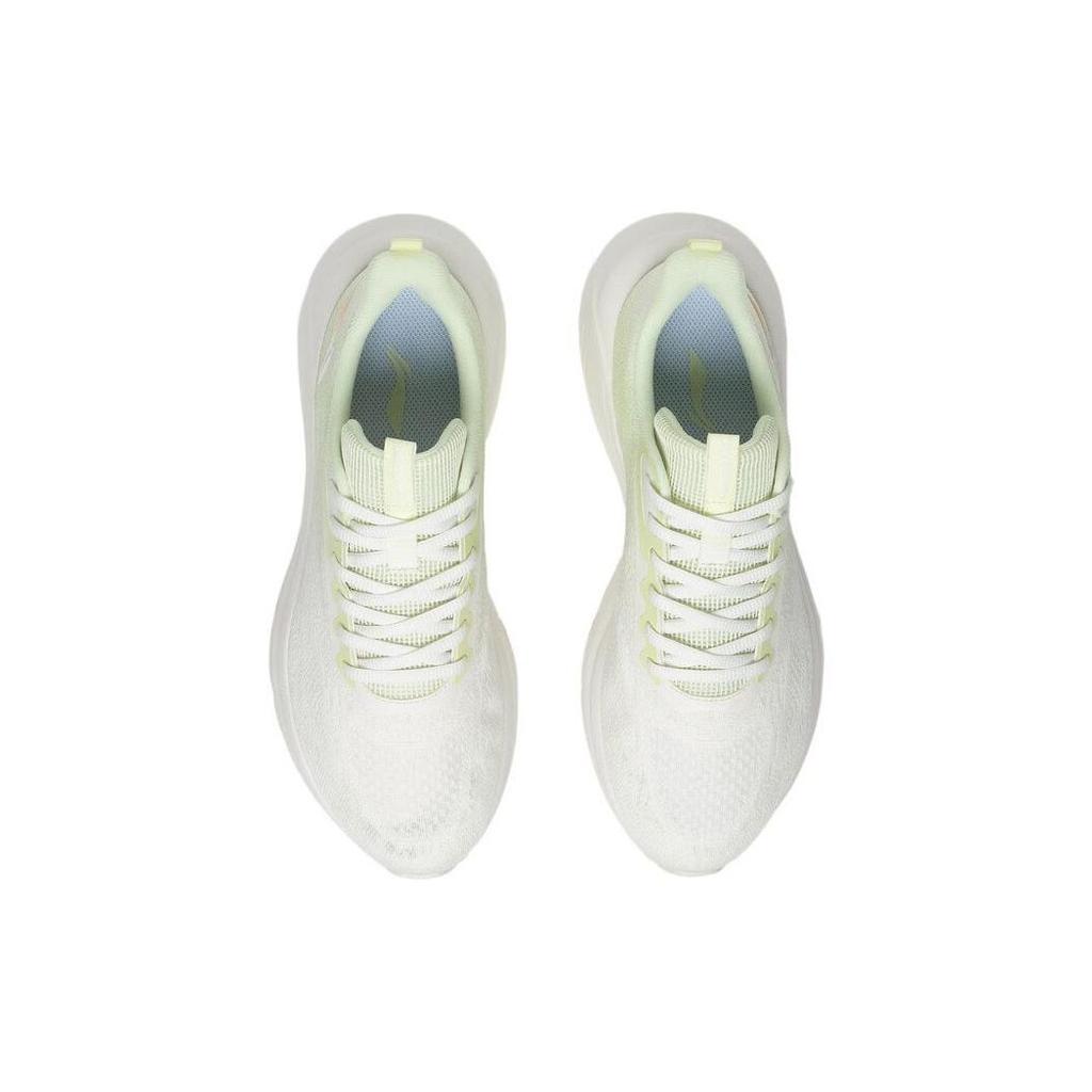 Кроссовки женские Li Ning Yun Que с низким верхом, нескользящие, износостойкие, амортизирующие, белые, зеленые ARST026-3